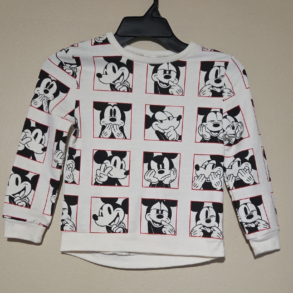 Disney Mickey Mouse Expressions Sweatshirt - White and Black